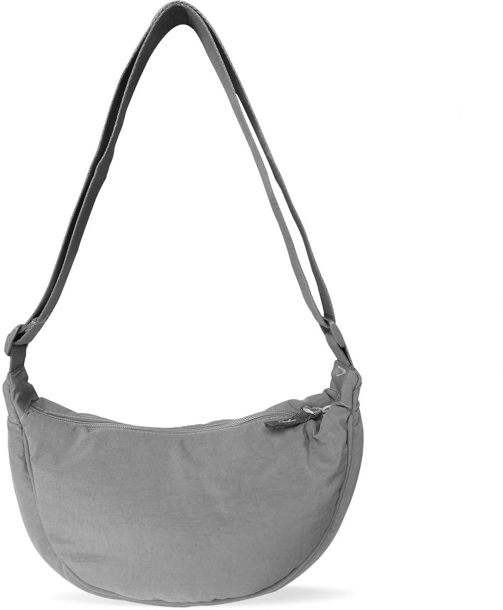 By shayne - Halve maan tas - Dames crossbody tas - Verstelbare riem - Effen kleur - Draagbare portemonnee - Voor dagelijks gebruik - 30 x 20 x 3 cm