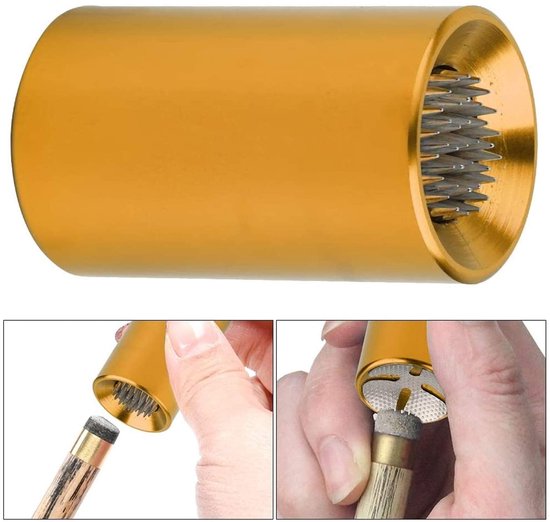 Zeynomax - Billiard Cue Tip Shaper - 2-in-1 Tool - Geel Aluminium - Verbeterde Grip - Voor Pool Kleur - Handig in Gebruik - Geschikt voor Biljartspel van Zeynomax — afbeelding 2