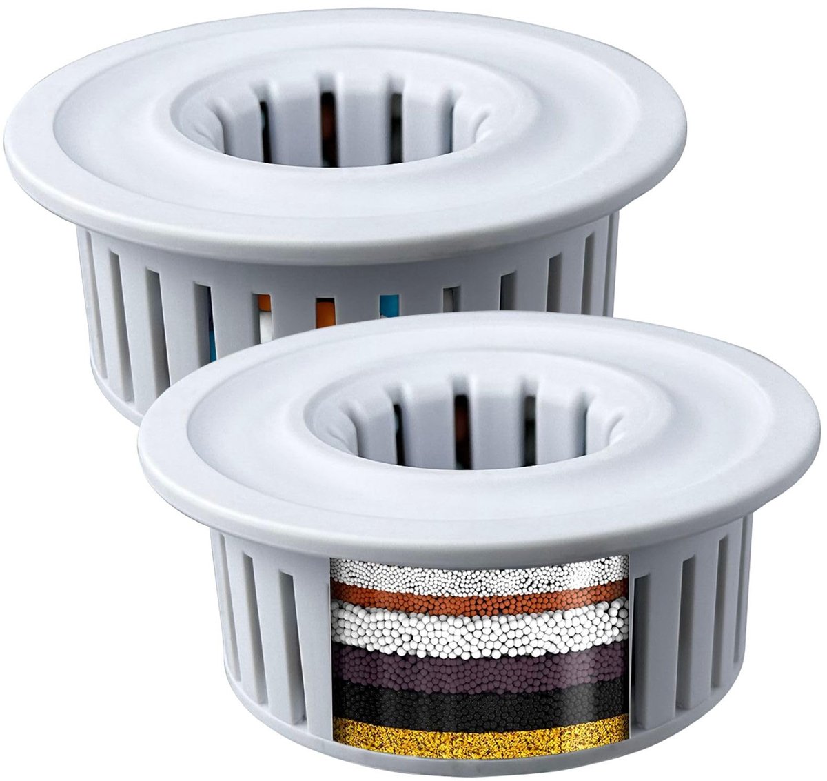 Livia home - Set van 2 filterpatronen - Universele douchefilter - Hoog rendement - Gefilterde cartridges - Waterfiltering - Geschikt voor douchegebrui