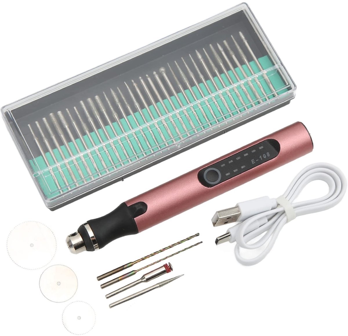 Smoakez - Draadloze Graveerpen - Draagbaar Etsgereedschap - Rose goud - Metaal graveren - 3 Snelheden - Geschikt voor DIY projecten