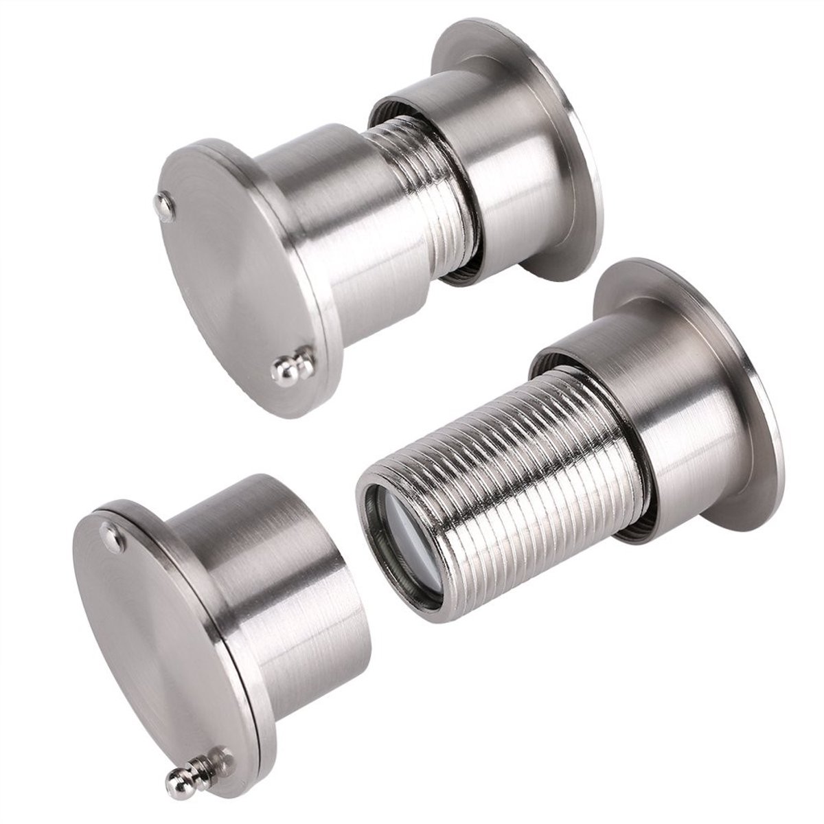 Livia home - Deurkijker met 28 mm brede kijkhoek - Antidiefstal - Geborsteld Chroom - Harslenzen - Voor 35-60 mm dikke deuren