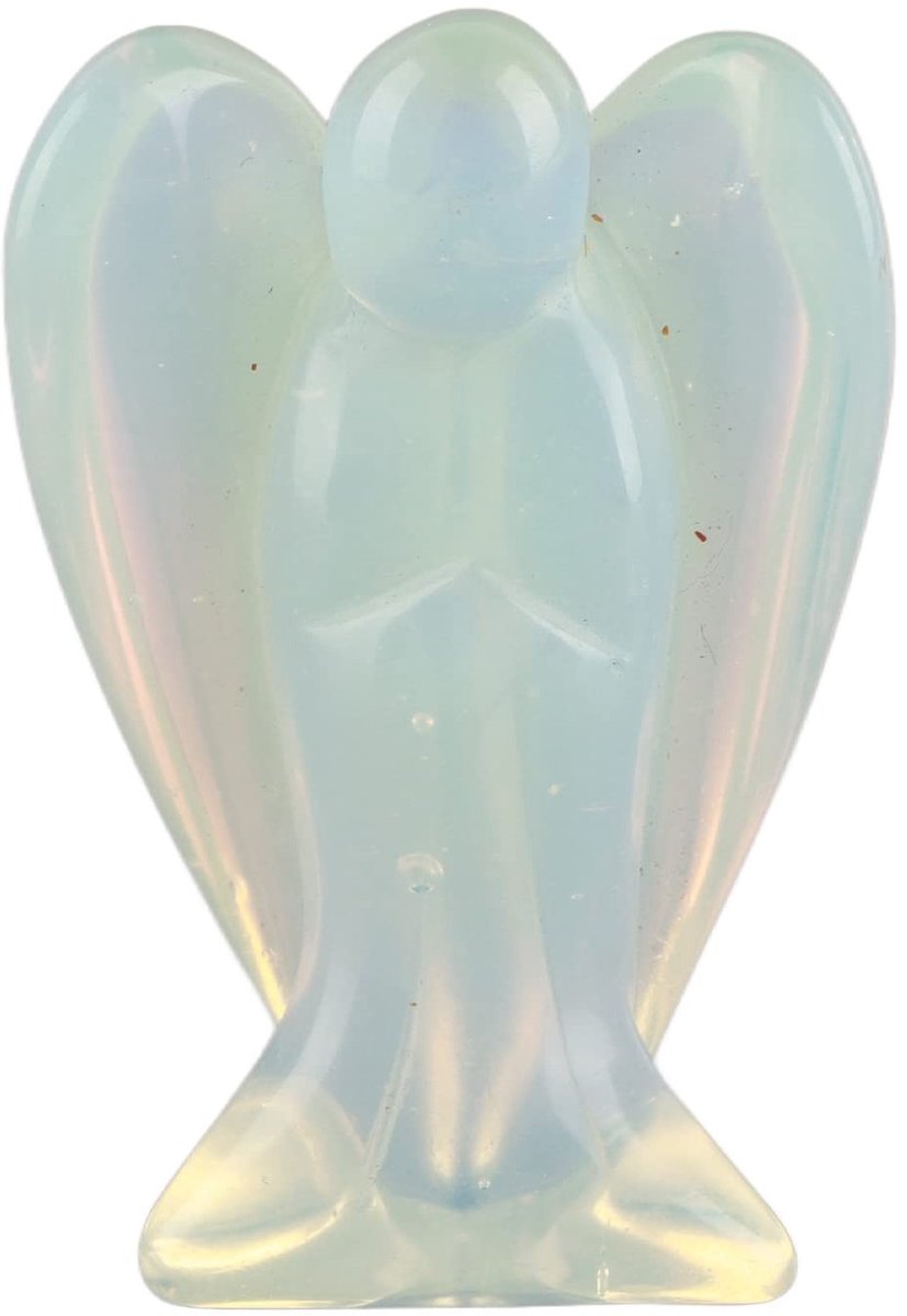 Smoakez - Kristal Engel Standbeeld - Chakra Genezing - Handgesneden Decoratie - Opaal - Positieve Energie - Voor Meditatie en Ontspanning - Geschik...