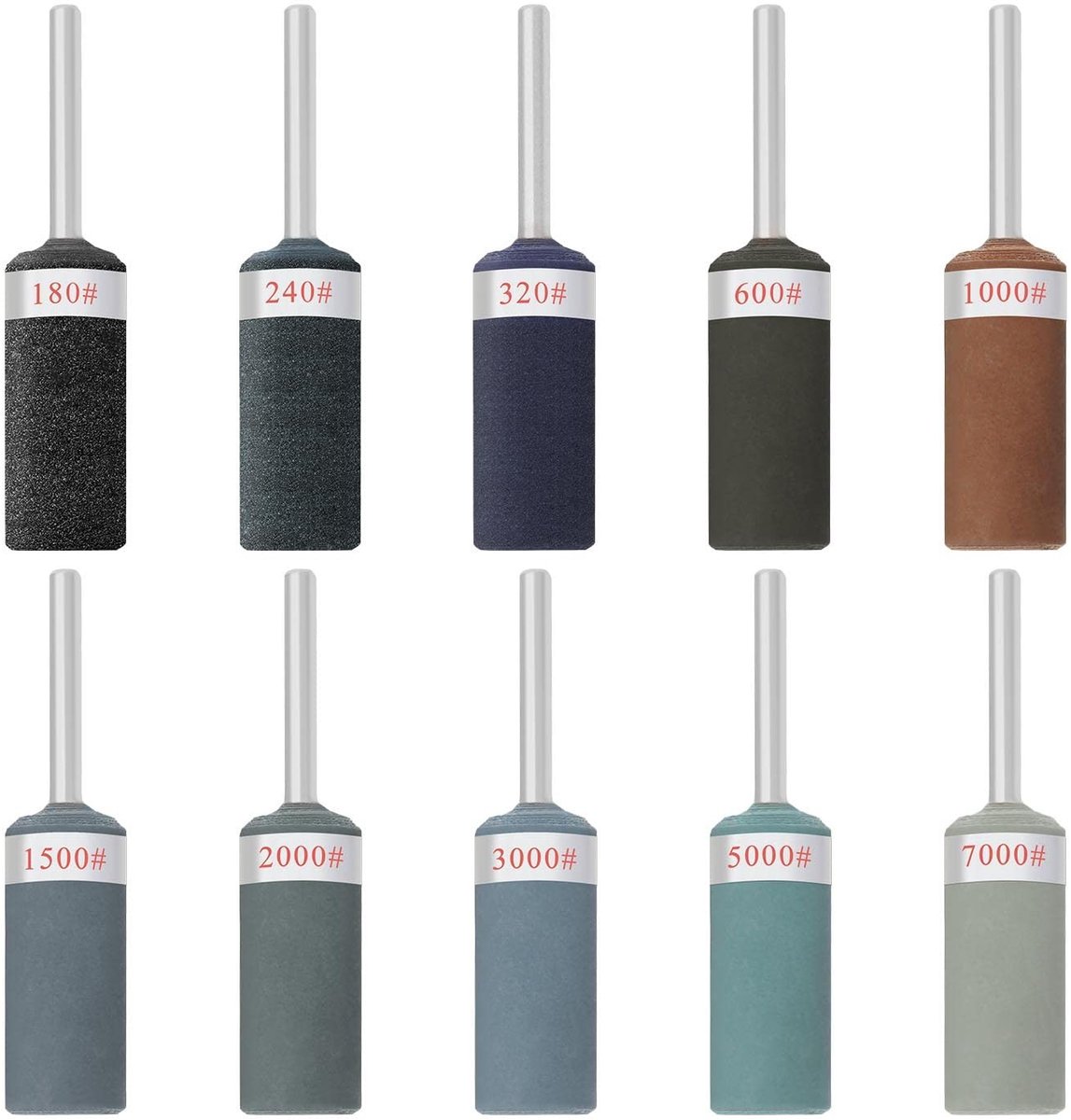 Smoakez - Sandpaper Grinding Head - Schuurkoppen voor houtbewerking - 10 stuks - Diverse korrelgroottes - Polijstgereedschap - Geschikt voor fijn w...