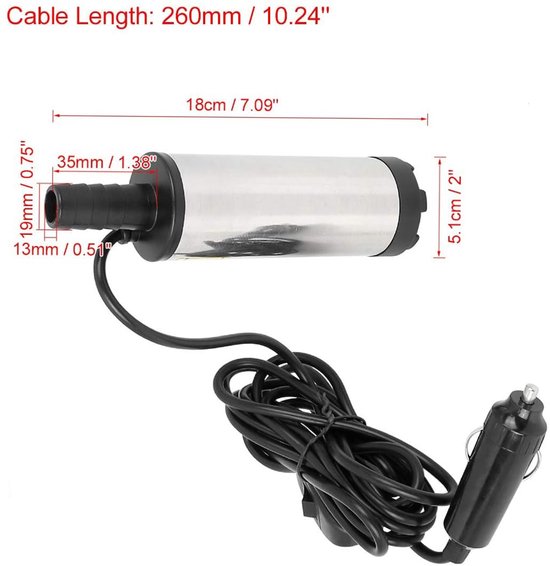 Livia home - Brandstof Transfer Pomp - 30L/min - Draagbare DC Elektrische Dompelpomp - Universele Brandstofpomp - Voor Auto Truck Caravan Marine Boot — afbeelding 3