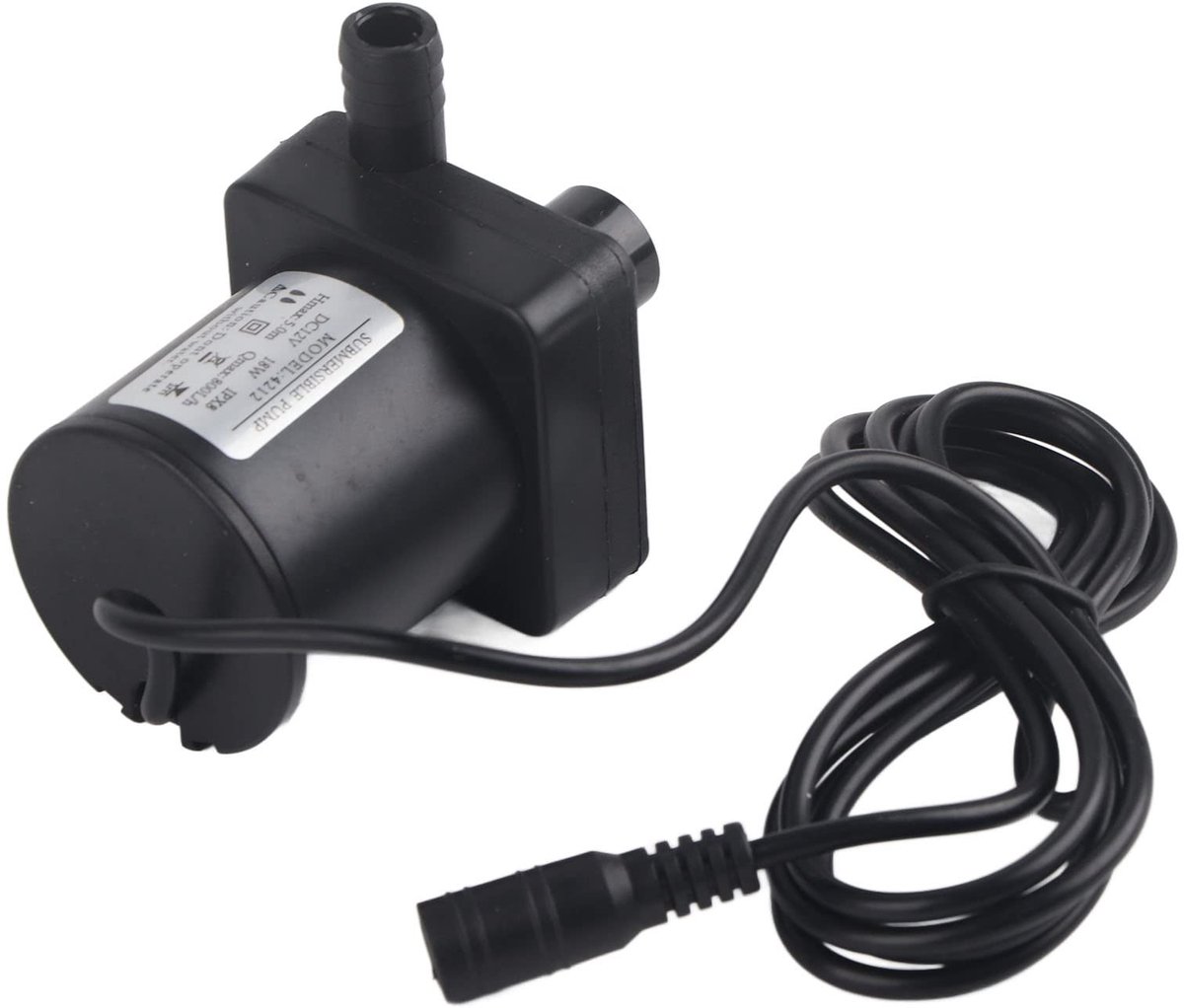 Smoakez - DC-dompelpomp - Mini Waterpomp - Stille Borstelloze Motor - 12V 18W - Hoge Kop 5M - Voor Aquarium en Tuinfontein - Compact Formaat