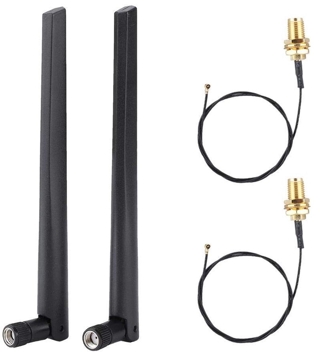 Dailygoods - Wireless Antenne - Verbeterde Wifi-verbinding - Standaard - Hoofd - Geschikt voor M.2 - 2x5DBi Antenne - Ideaal voor Netwerkk...
