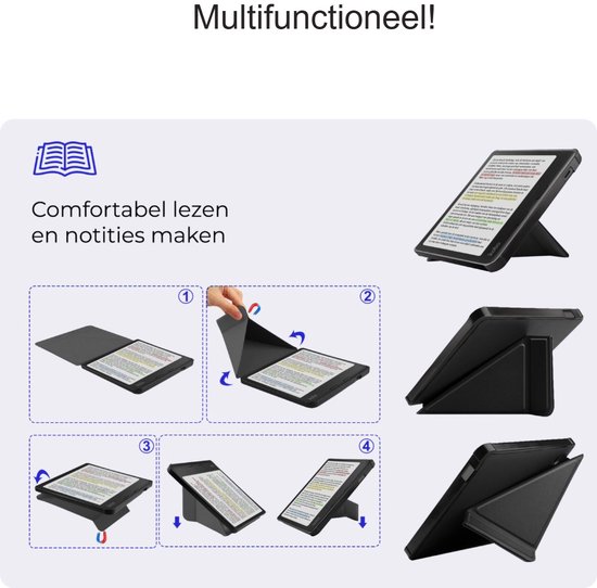 Go Go Gadget - E-readerhoes - Geschikt voor Kobo Libra Colour - Book case - 1 stuk - Zwart van go-go-gadget — afbeelding 3