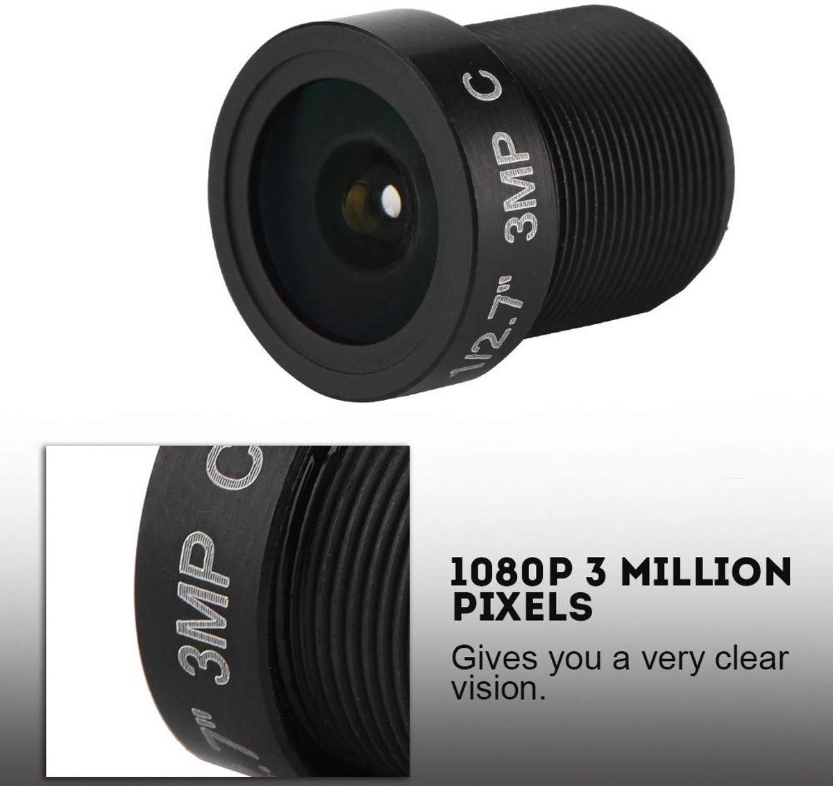Dailygoods - HD 3.0 Megapixel IP-cameralens - IR-nachtzicht - 2,8 mm - Ondersteuning voor IPC-module - Ideaal voor netwerkcamera's - Prisma-lens