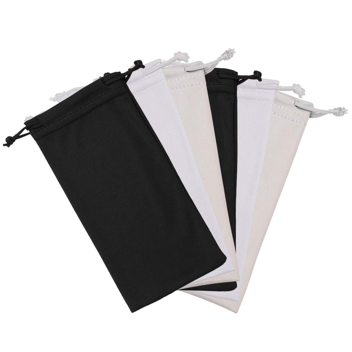 Dailygoods - Microfiber Zonnebril Tasje - 6-Pack - Handig en Draagbaar - Meerkleurig - Reiniging en Opslag - Geschikt voor Zonnebrillen en Meer - Idea