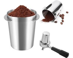 Dailygoods - Koffieportafilter - Doseerbeker Rvs - Duurzaam en stijlvol - 58mm Koffiedoseerbeker - Perfect voor Espressomachine - Zilver