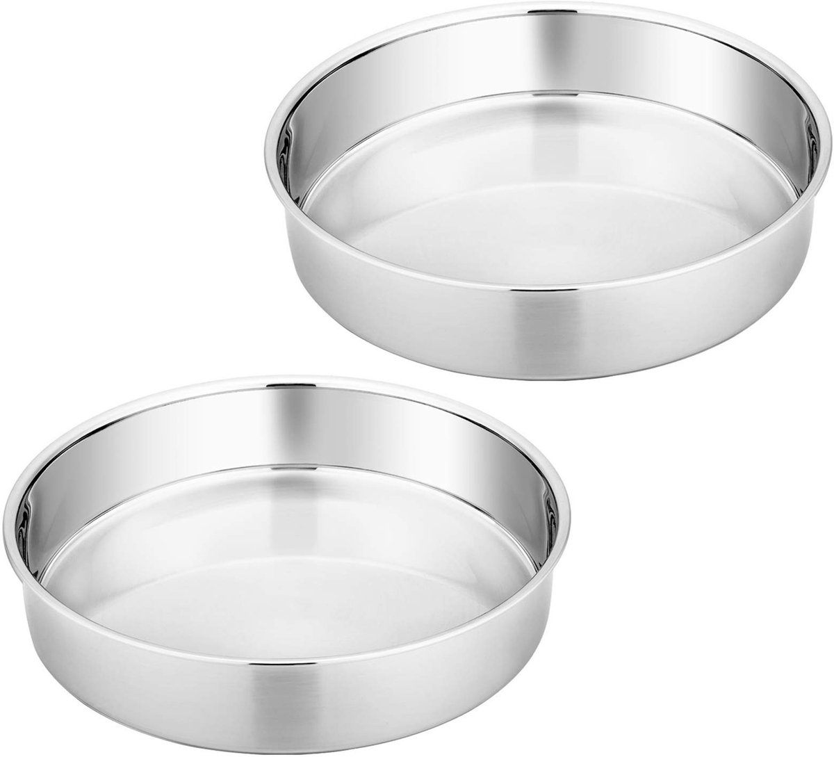 Dailygoods - Bakvorm - Roestvrij staal - Hoogglans gepolijst - 20 cm - Taartvormen set - Vaatwasserbestendig - Geschikt voor feestelijke gelegenheden