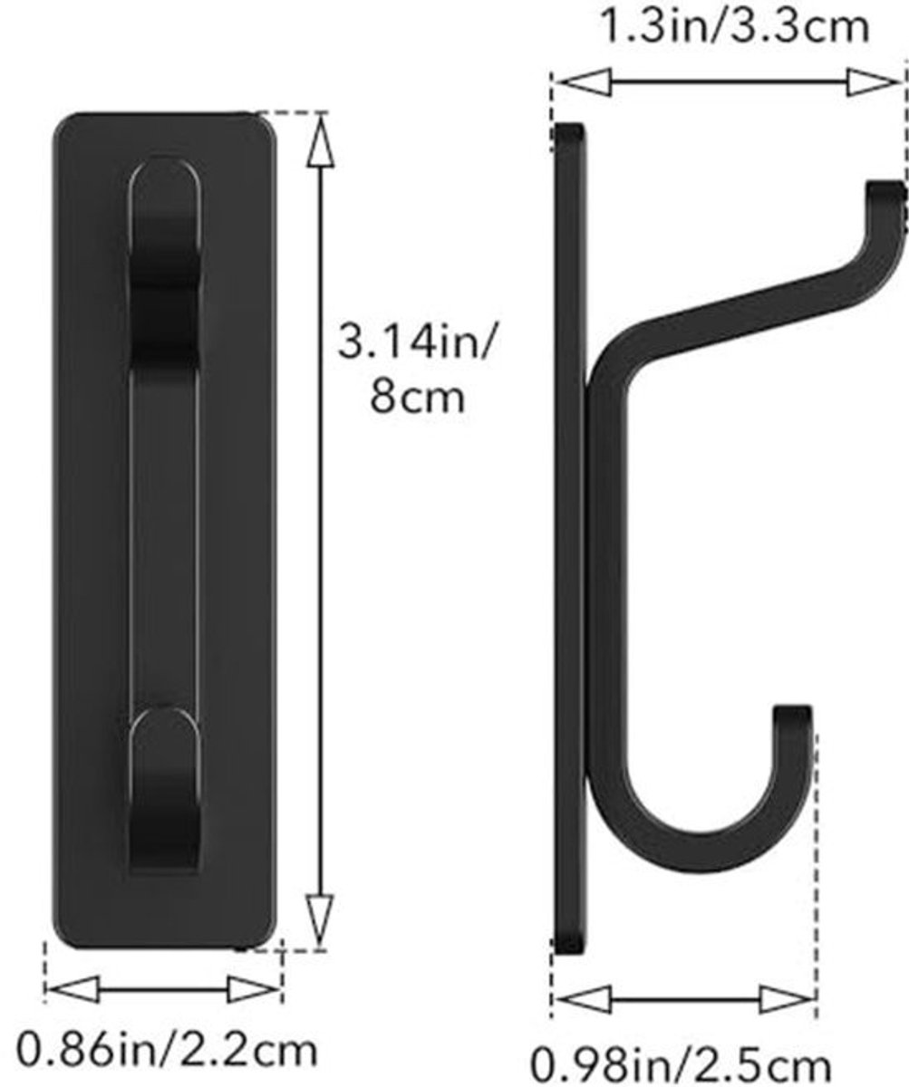 4pcs Zelfklevende Haken - Metaal Rvs - Zware Kwaliteit Voor Wand en Deur