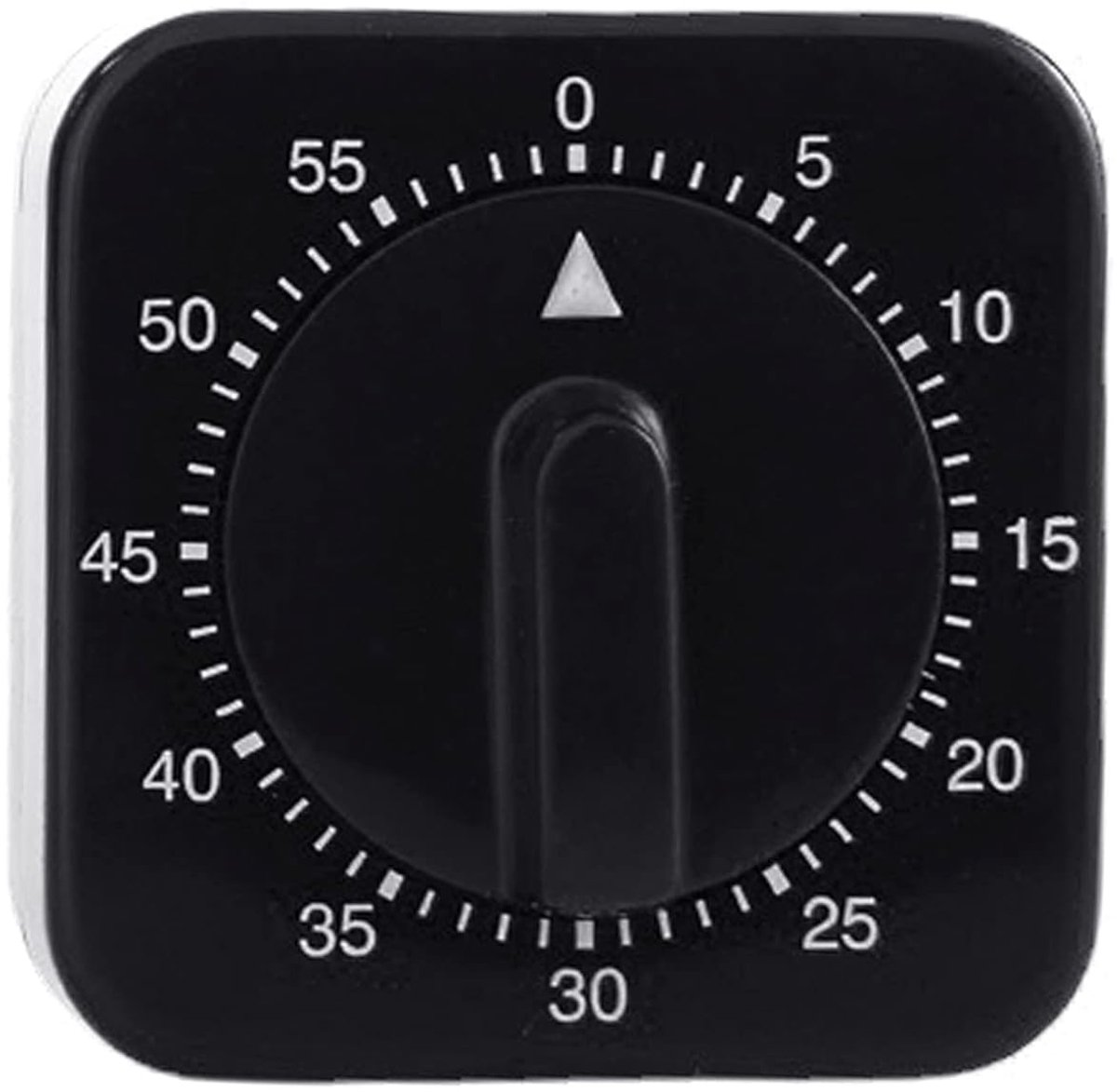 Draagbare mechanische timer van 60 minuten, luid alarm, handmatige timer, 2,4 inch, zwart.