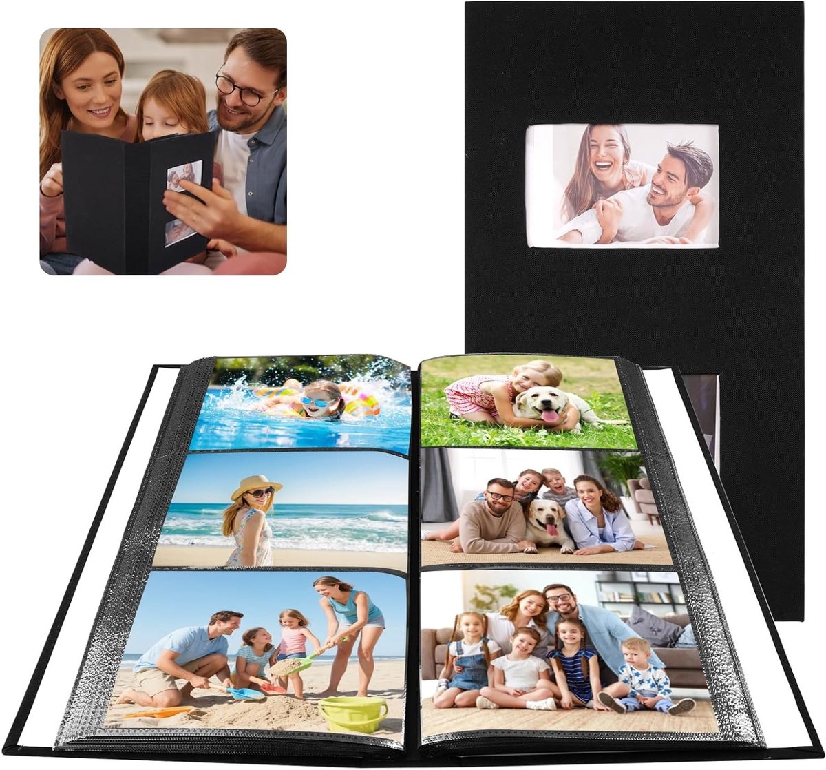 Fotoalbum voor 300 foto's 10x15 cm, met voorraam en 50 bladen, perfect voor verjaardagen, bruiloften en feestdagen