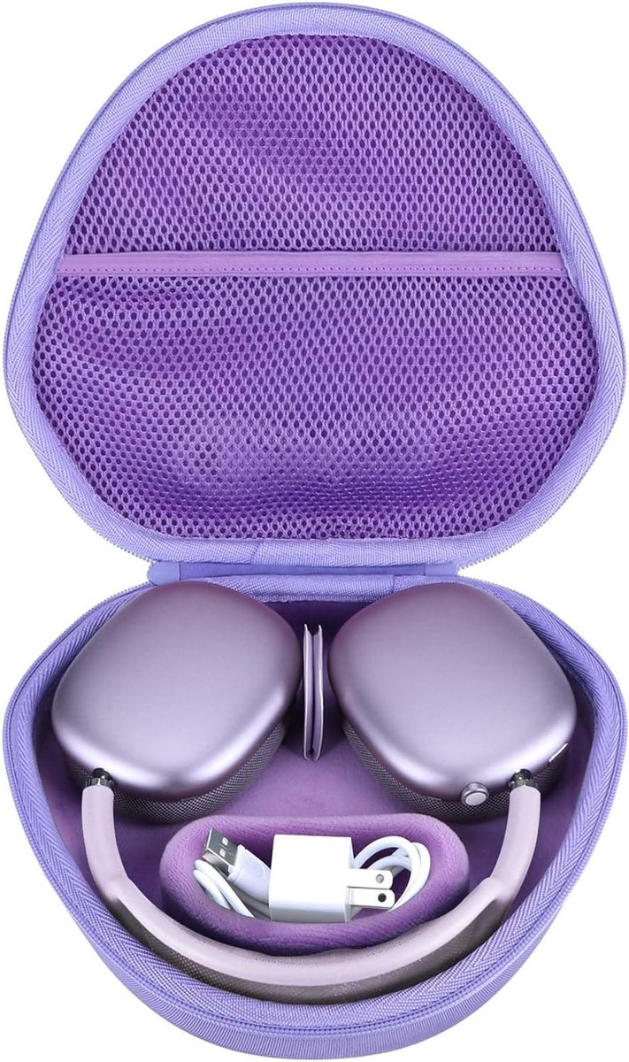 Duurzame Hard Case voor Bescherming van AirPods Max Hoofdtelefoon in Paars - Ideaal voor Reizen, Schokken en Stoten