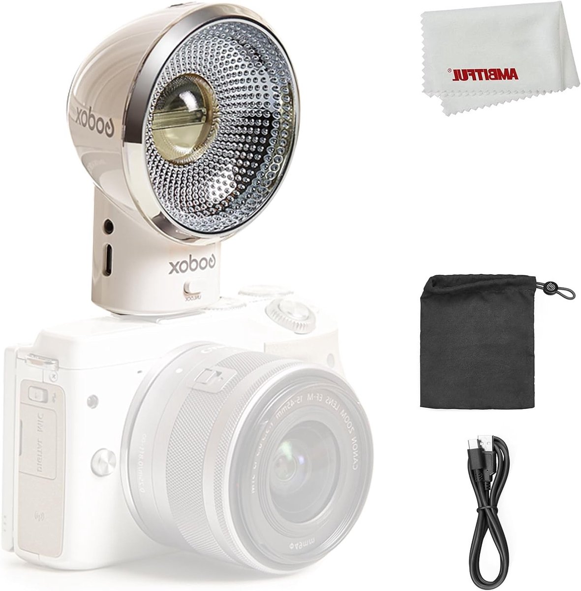 Retro Flitser voor Canon, Sony, Leica, Fuji en Panasonic - Draagbare Microsingle Digitale Camera Accessoire met Universele Hot Shoe