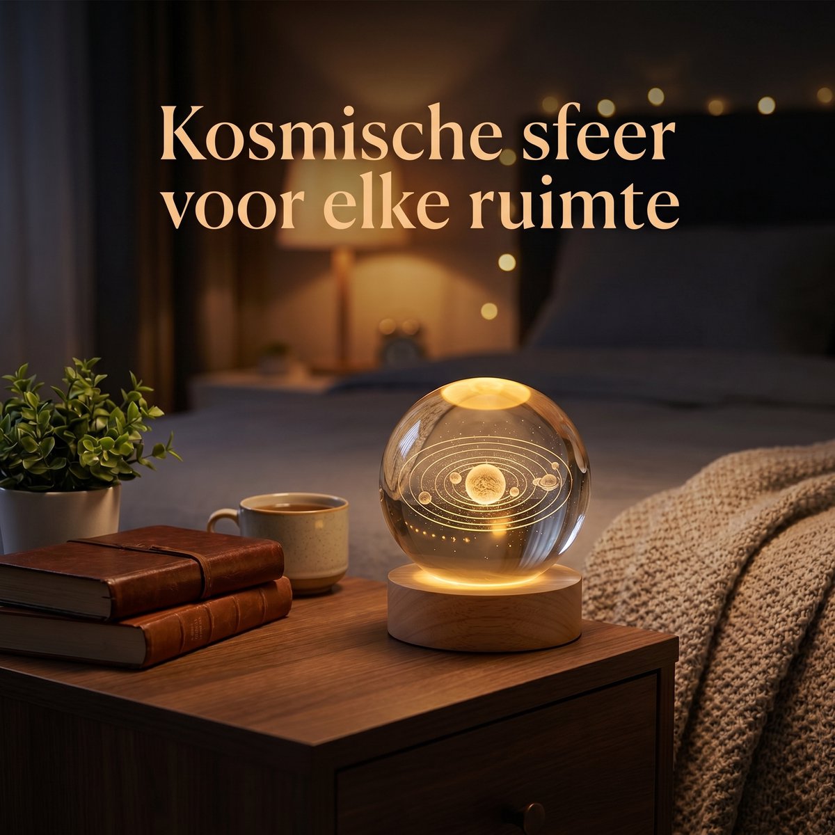 Ryoudavell - 3D - Kristallen bol van het zonnestelsel - 6 cm kosmische decoratieve kwartsglazen bol, ruimte astronomische decoratieve sculptuur (woondecoratie cadeau) *1 stuk