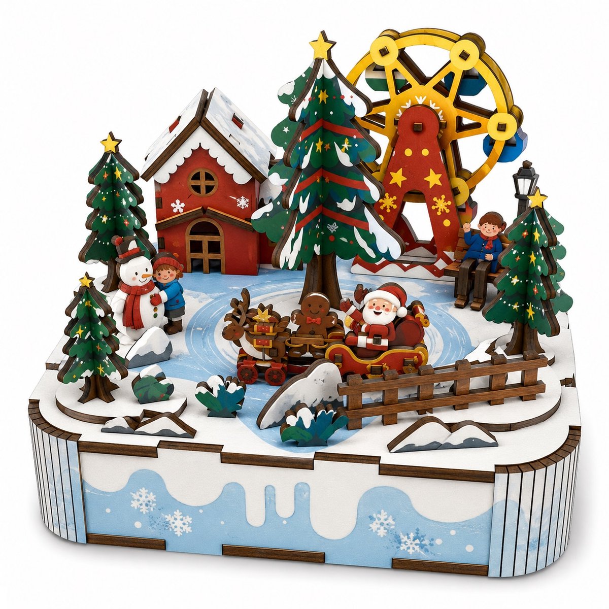 Beehub, Christmas Street View met muziek Houten Modelbouw Creatief & Educatief
