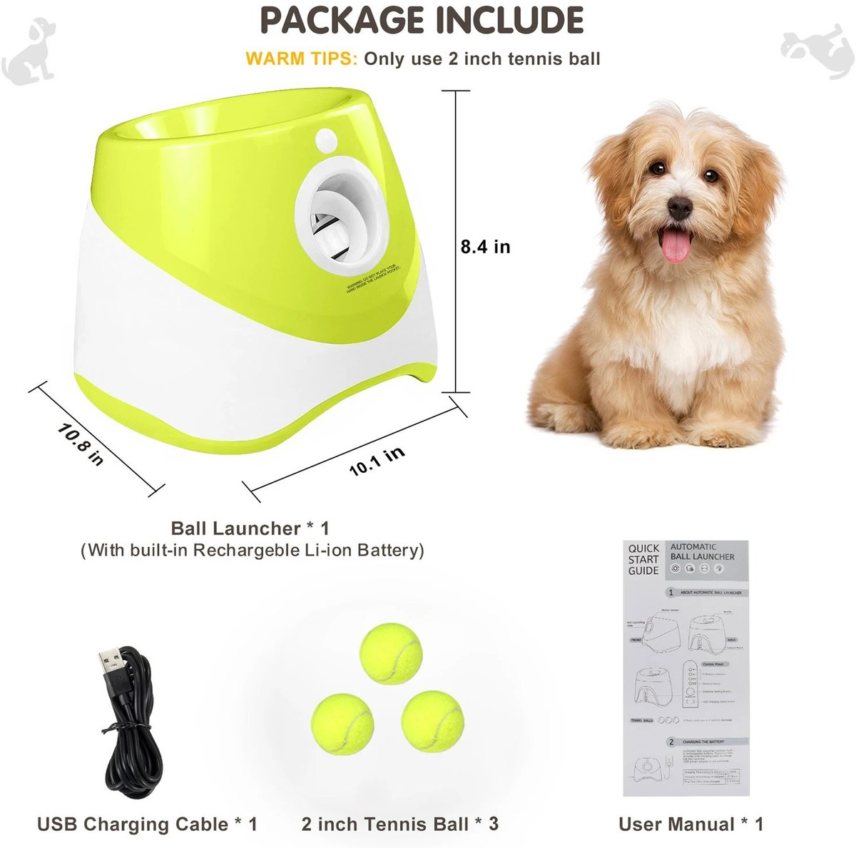 Innovastore Ballenwerper - Hondenspeelgoed - Automatisch Ballenwerper - Speelgoedbalwerper - 3 Werpafstanden - Oplaadbaar - Groen