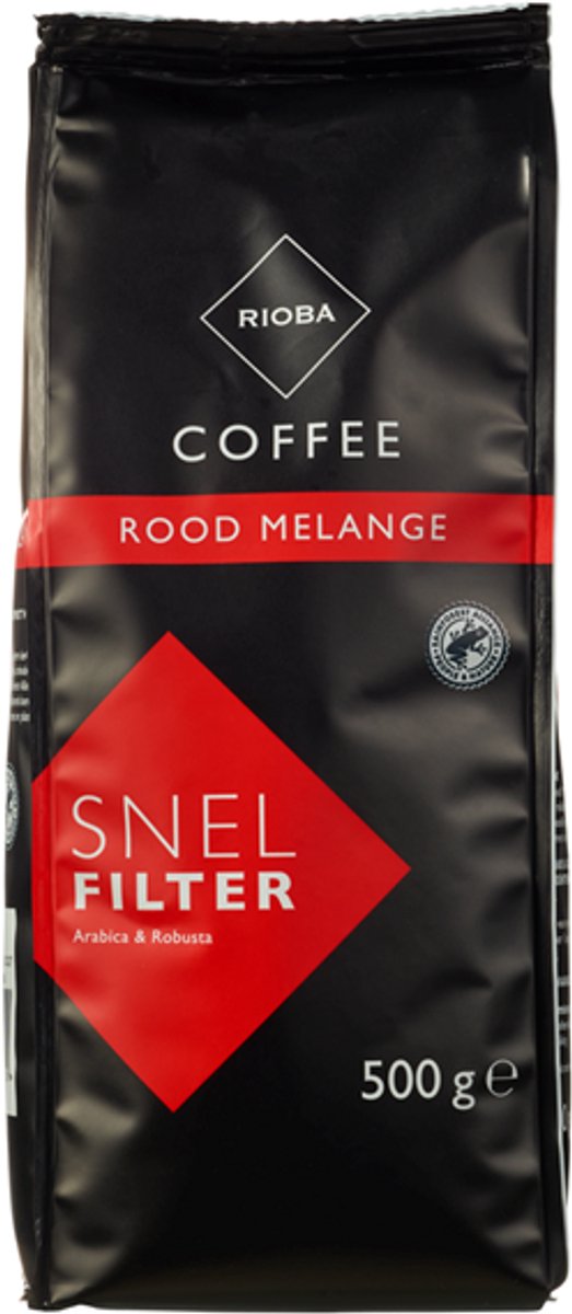 Rioba Rood Snelfiltermaling - gemalen koffie - 500 gram