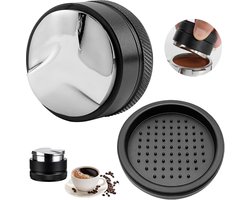 Koffie Divider - Koffie Leveler - Distributor 58mm Espresso Distributor Tool - Tamper Koffie Leveler 304 RVS - Verstelbaar - voor 58mm Koffiefilterhouder - Inclusief Siliconen Pad