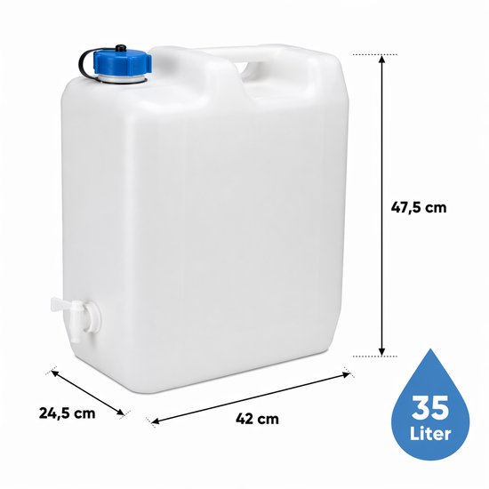 EDA - Jerrycan - Met kraan - 35 Liter - Jerrycan voor water - Wit van Merkloos — afbeelding 3