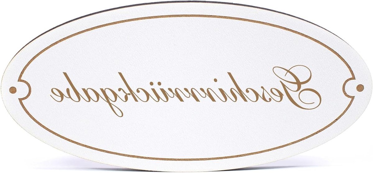 Decoratief Deur Naambord - Woondecoratie Huisnummer - Deuren Personaliseren - Zelfklevend HDF Hout - 15 x 7 cm - Wit