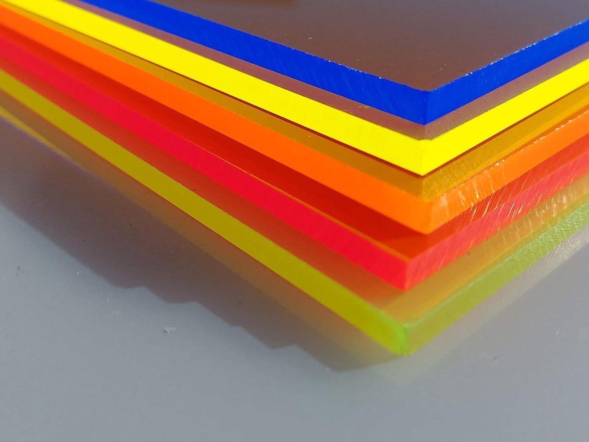 Acrylglas Plaat - Kunststof Glas - Creatief Hobby Werk - Fluorescerend Oranje Kleur - 100x50x0.3 cm - Oranje