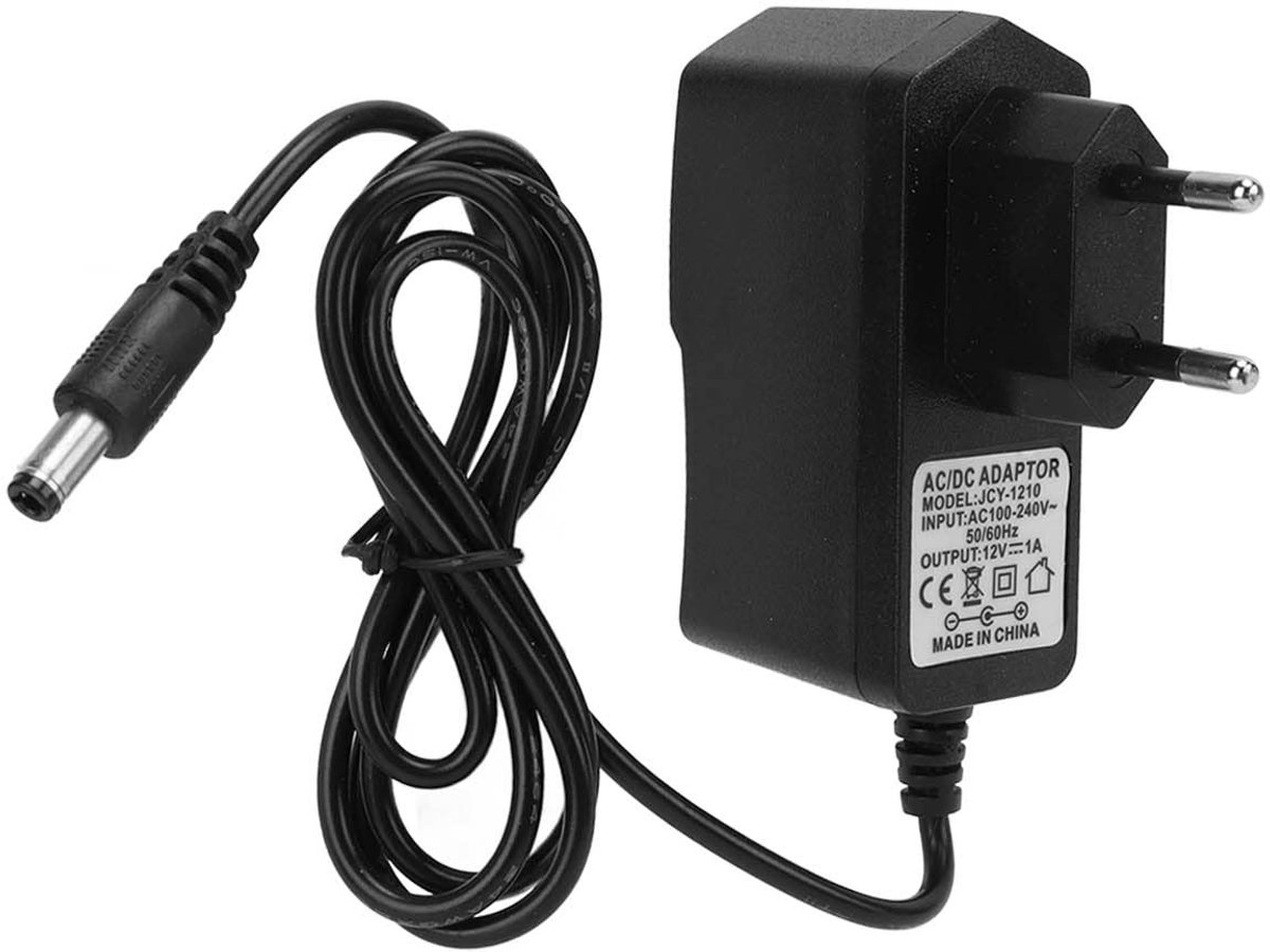 Dailygoody - Voedingsadapter 12V 1A - Vervangende adapter voor monitoring - EU-stekker - Constant stroom - Geschikt voor diverse apparaten