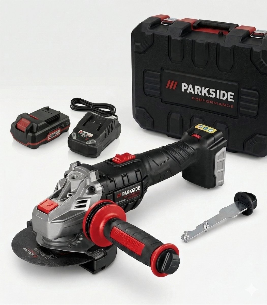 PARKSIDE PERFORMANCE® Accu-haakse slijper 20V inclusief 2Ah accu en oplader