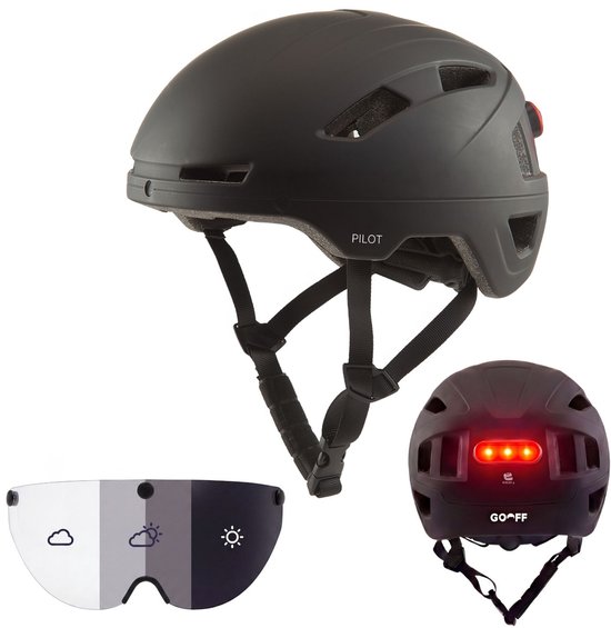 GO-OFF PILOT Casque de vélo – visière automatique