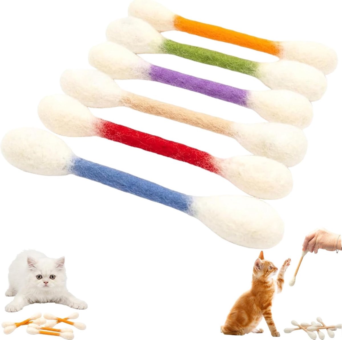 6 Stuks Large Cat Kauw Speelgoed - Met Kattenmunt - Creatieve Katoen Stick-stijl - Geschikt Voor Katten Binnen Verveling Verlichten - Duurzaam Tanden Slijpen Touw - Interactief Speelgoed Voor Huisdieren (Kleur)