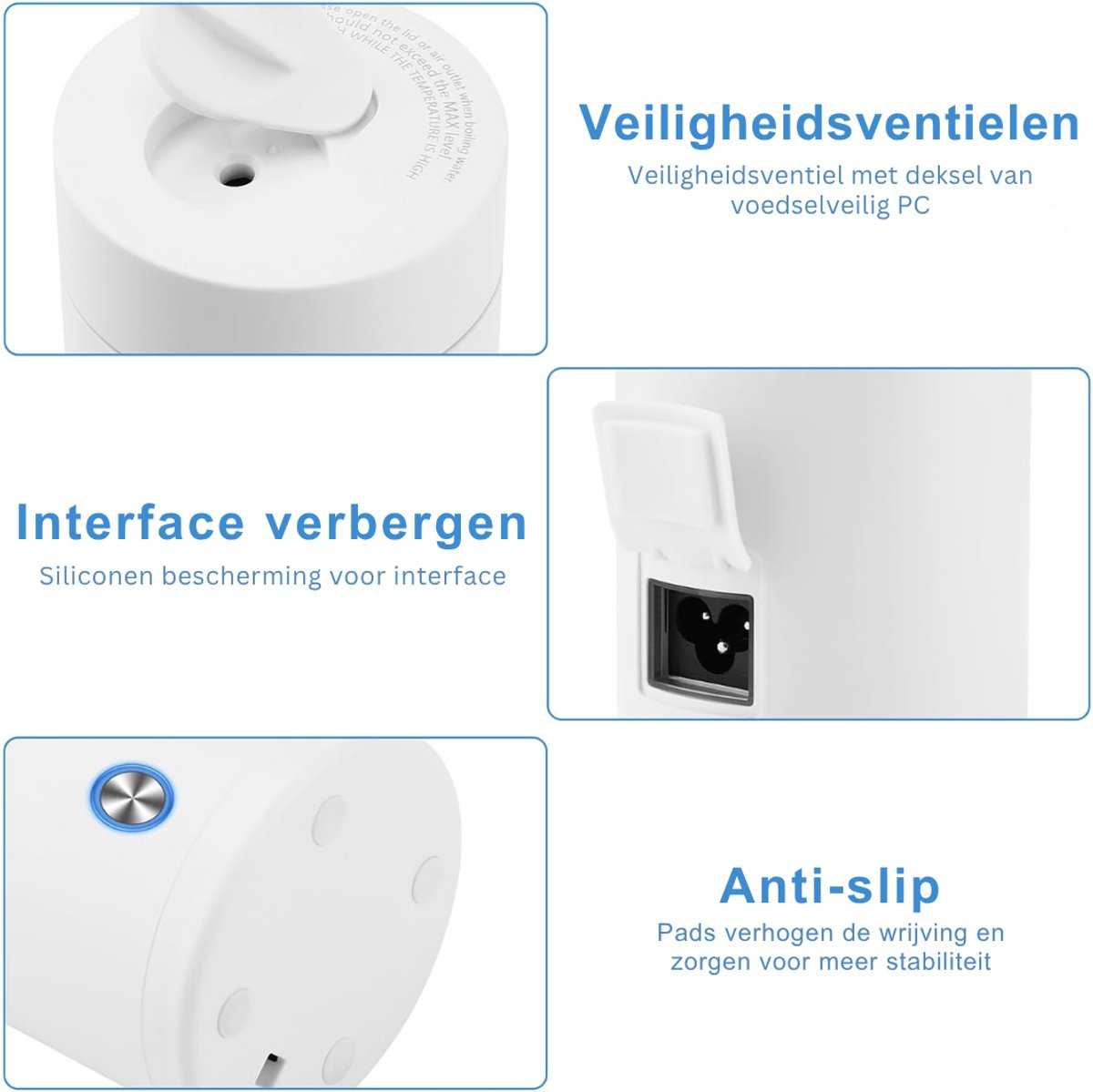 HEZIVO® Kleine Waterkoker - Mini Reiswaterkoker - Compact Design - Camping Formaat - 3-in-1 - Roestvrij - 400 ML