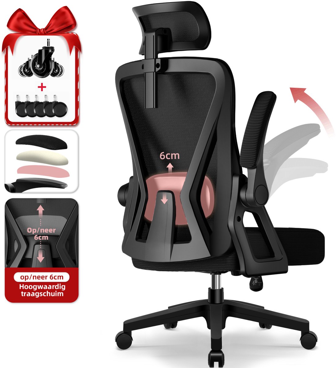 Bureaustoel Hiaonyx - ergonomische stoel voor volwassenen - Bureaustoel - €99,97