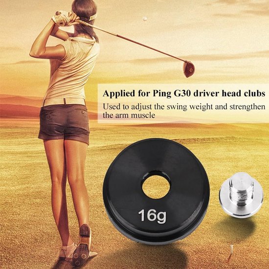 Golfgewicht Roestvrij Staal - Club Gewicht - Golf Training - Verbetert Gevoel Swing - 16 gram - Zwart — afbeelding 3