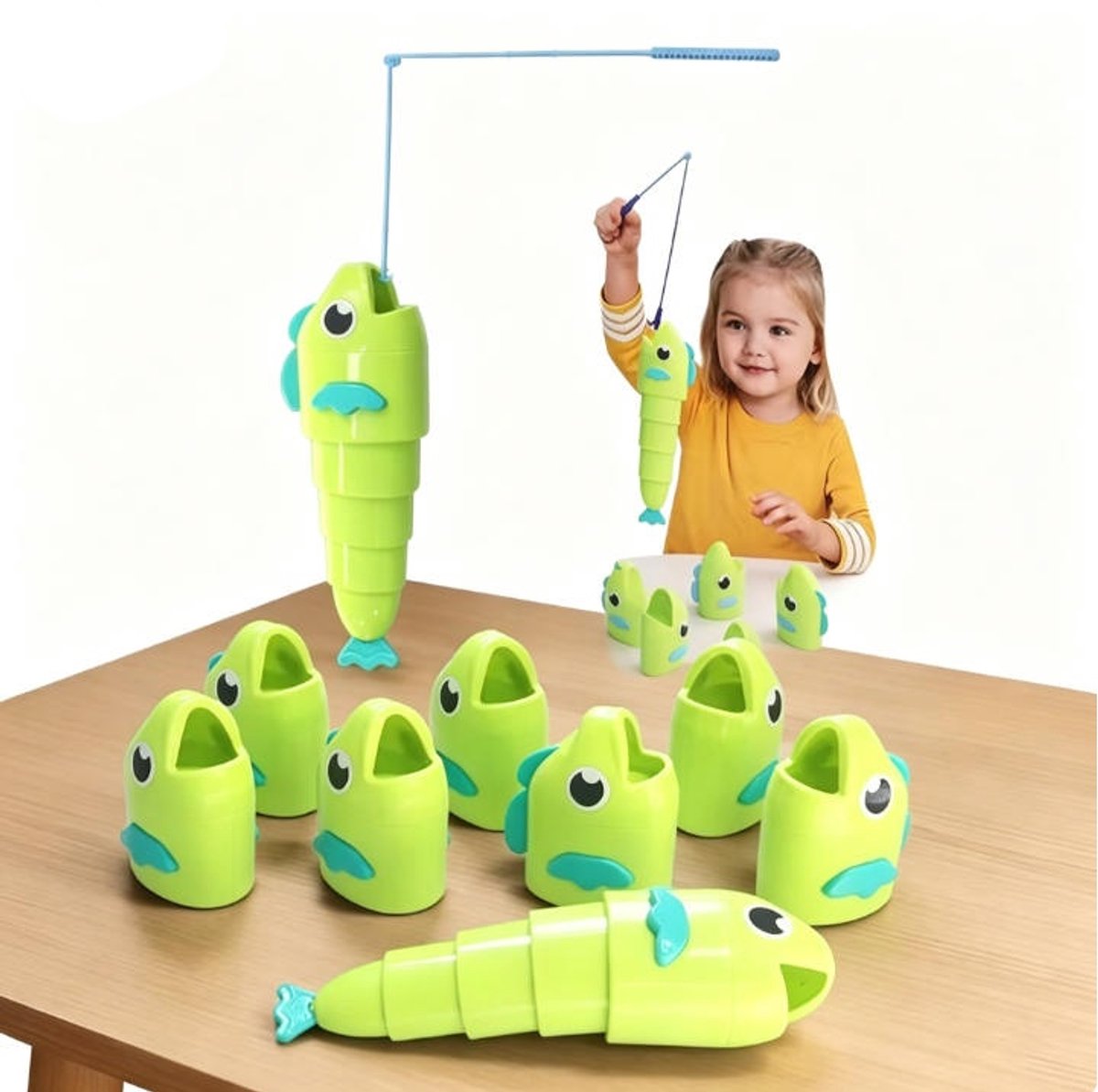Montessori Visspel – Wiskundespellen voor kleuters (4 jaar), Wie vangt de langste vis? Leeractiviteiten voor de kleuterschool, Vis- en telspelletjes voor kinderen van 3 tot 5 jaar