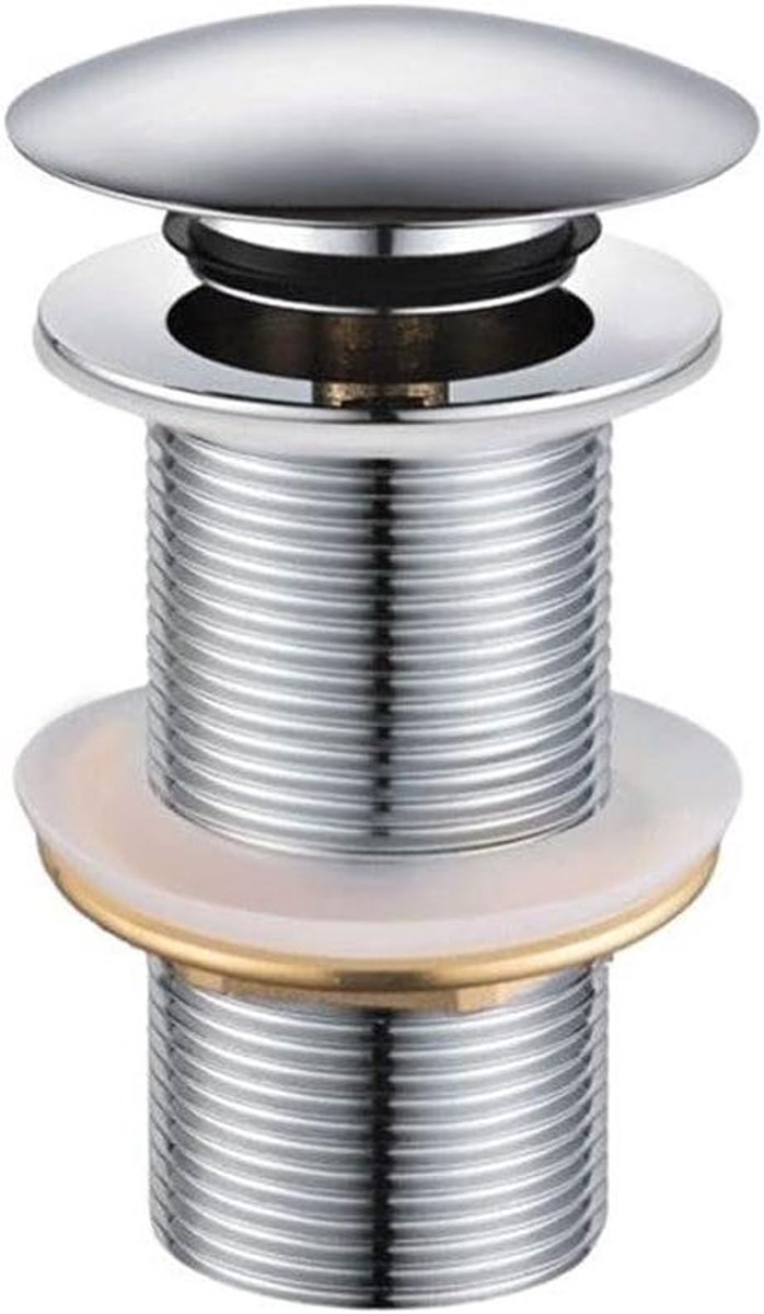 Wasbak Afvoerstop - Klikker Bodemventiel - Waterdicht Afsluiten - Geurafsluiting - 1 1/4 inch - Chroom