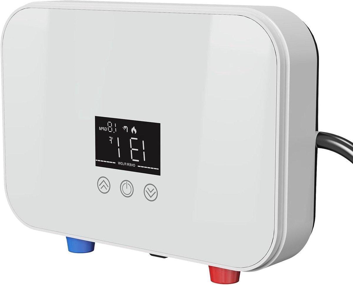 Elektrische Boiler - Doorstroomverwarmer Water - Direct Warm Water - Compact Tankloos Ontwerp - 6000 Watt - Wit
