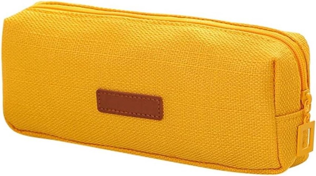 Pennenetui Grote Capaciteit - Potlood Etui - School Kantoor - Waterafstotend Katoen - 19.8 cm x 8 cm - Geel