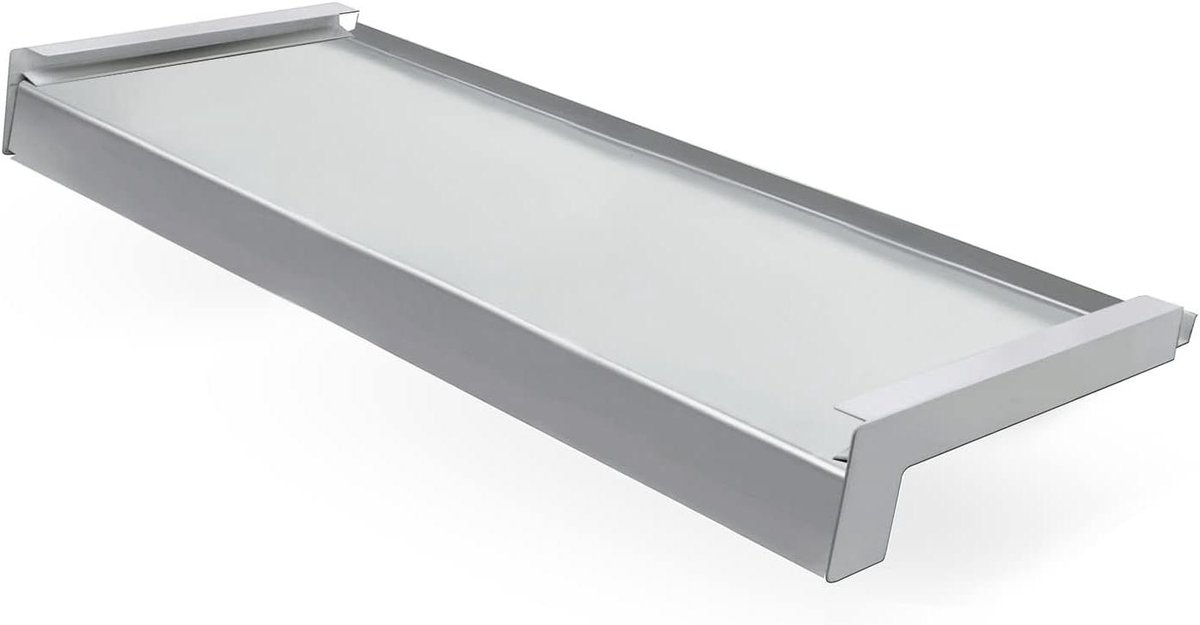 Raambank Staal - Buitenraambank - Decoratie Plaatsen - Weerbestendig Gepoedercoat - 110 cm Diep 10 cm - Zilver RAL 9006