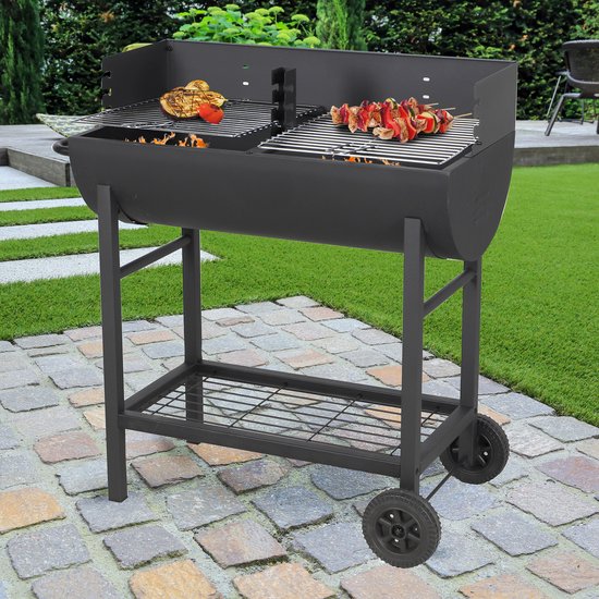 "ELITE" BARBECUE MET METALEN REK - 89 × 47 × H89 CM van Merkloos — afbeelding 2
