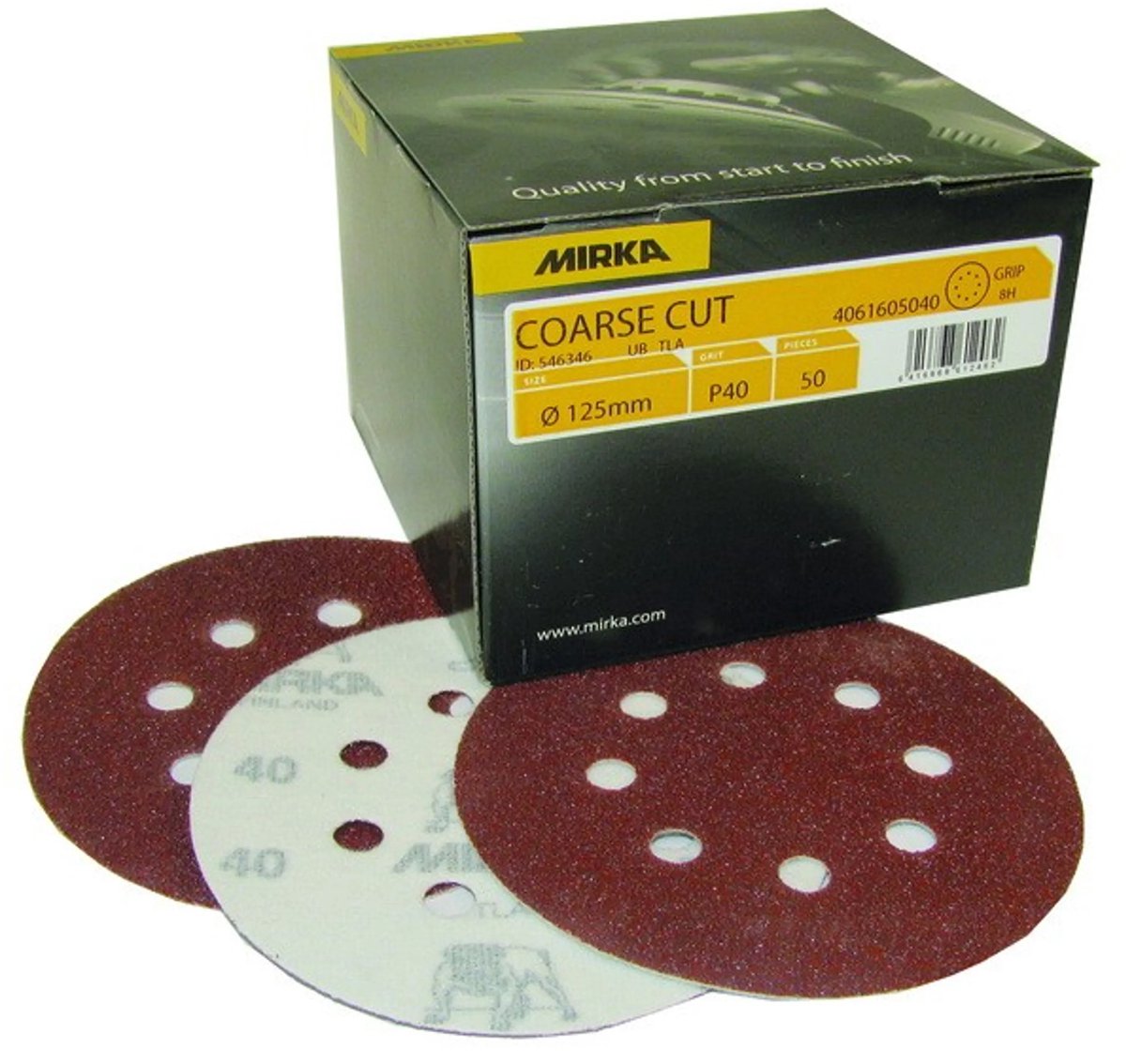 MIRKA Coarse Cut Schuurschijven 125mm met 8 gaten - P120