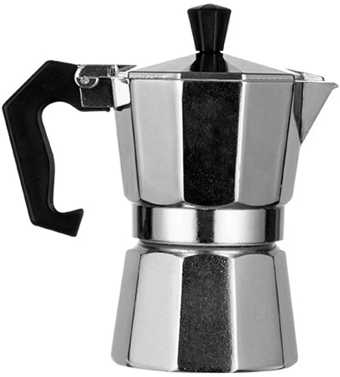 Classic Moka Pot 3 Cup 150ml，Stovetop Espresso Maker Aluminum Silver，Cuban Coffee Maker，Perfect Camping Coffee Pot，Make Delicious Coffee Easily at Home