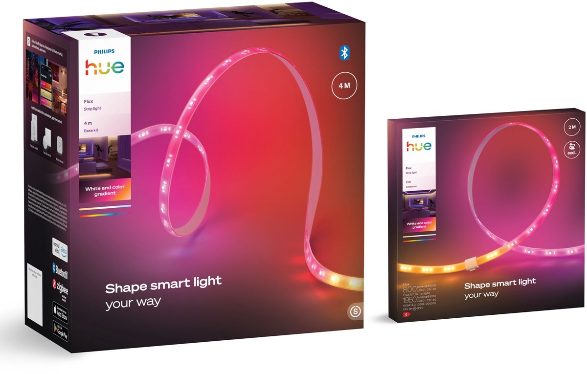 Philips Hue Flux LED strip 6 Meter - Wit en Gekleurd Licht - Light Strip - Incl. Voedingskabel - Hue White and Color Ambiance — afbeelding 7