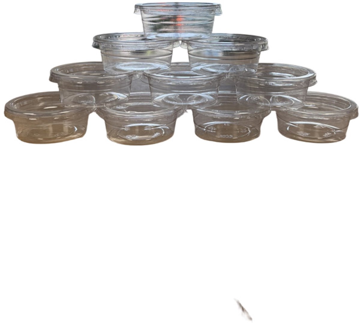 Sauscups 80ml Rond met Deksel – Transparante PET Sausbakjes – 100 Bakjes + 100 Deksels
