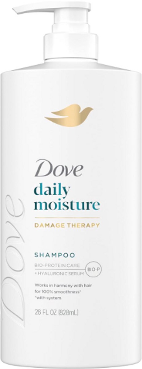 Dove Damage Therapy Shampoo Daily Moisture 828ml (Voordeelpack) – Hydraterende Shampoo voor Droog Haar – Bio-Protein Care & Hyaluron Serum – Herstelt & Versterkt
