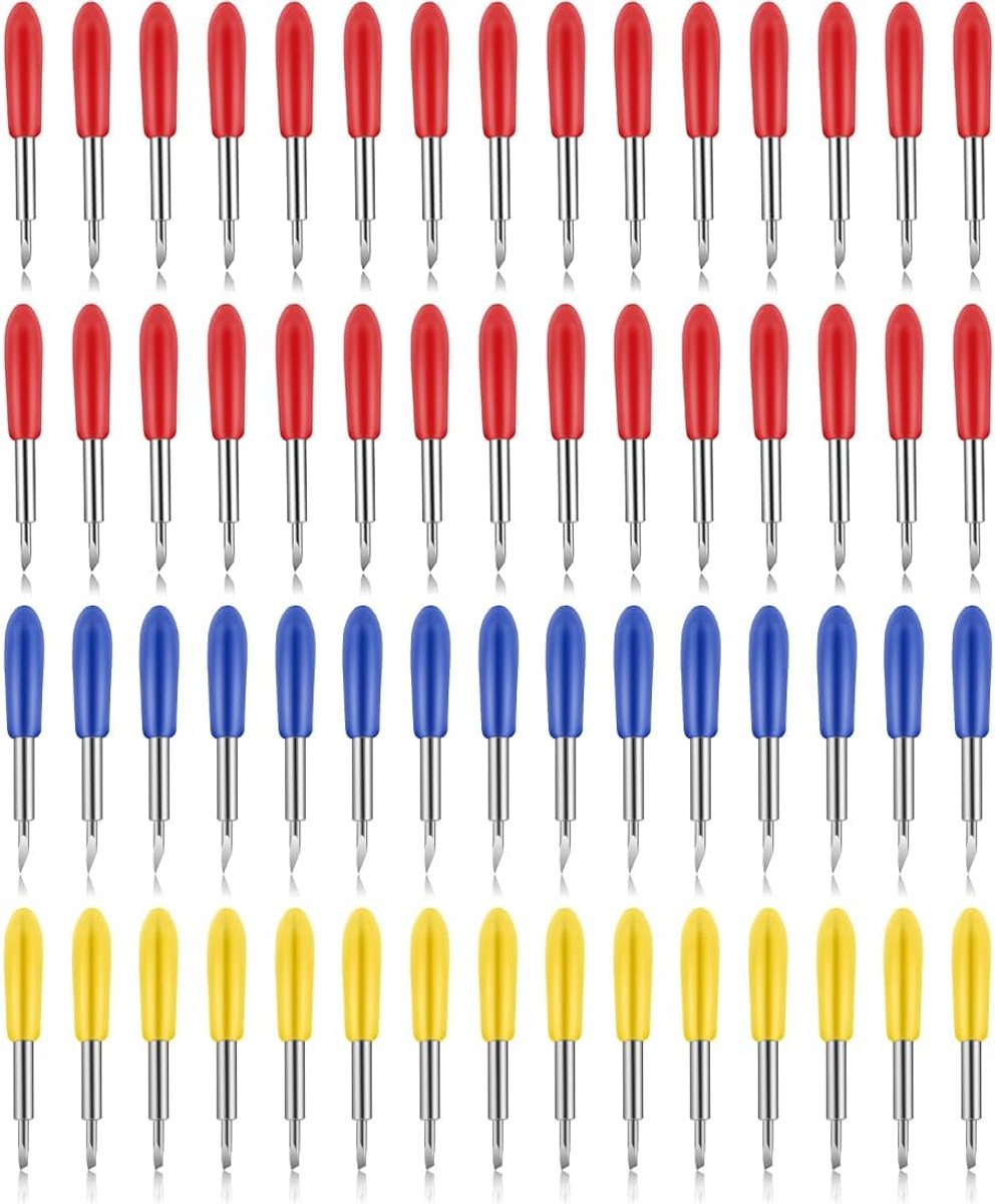 Pack van 60 Vervangende Blades Set voor Cricut Explore Air 2 - Air 3 - Maker - Inclusief Fijn Snijmes en Diep Snijmes