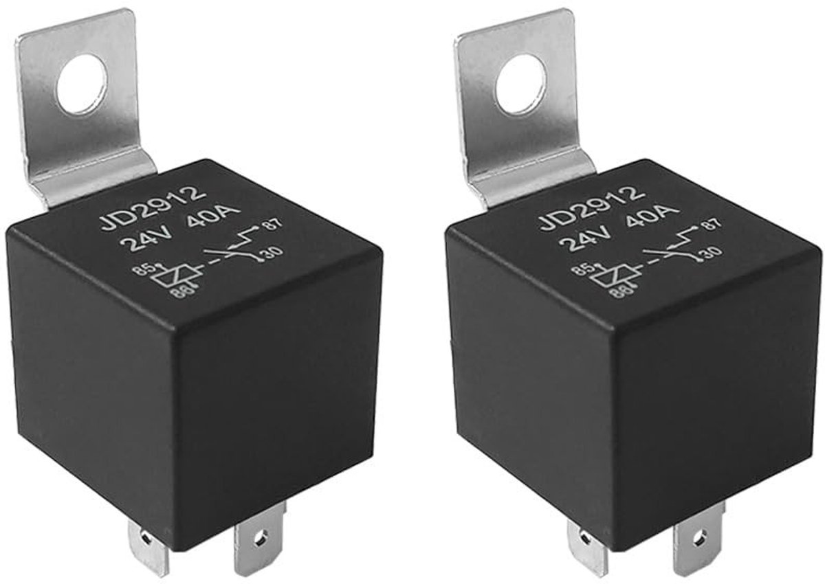 Store_9 - 4 Pin Auto Relais - 24V 40A - Metalen Montagebeugel - Zwart - Automotive Relais - Elektronisch besturingsapparaat - Geschikt voor voertui...
