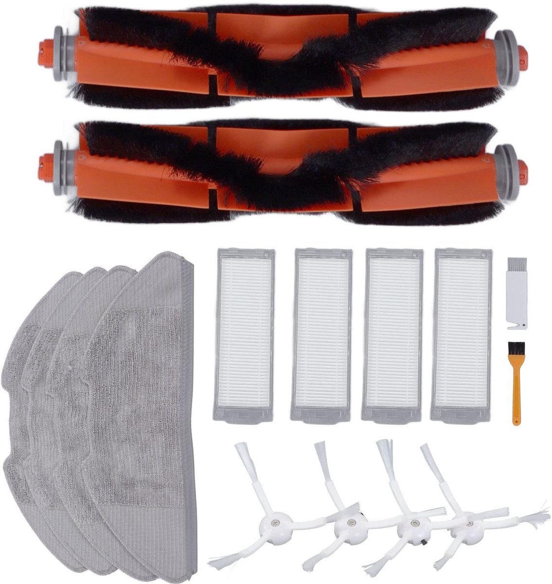 SPHProducts - Reserve Stofzuigerset - Vervangingsset accessoires - Milieuvriendelijk materiaal - Inclusief filters en borstels - Geschikt voor Mi Robo