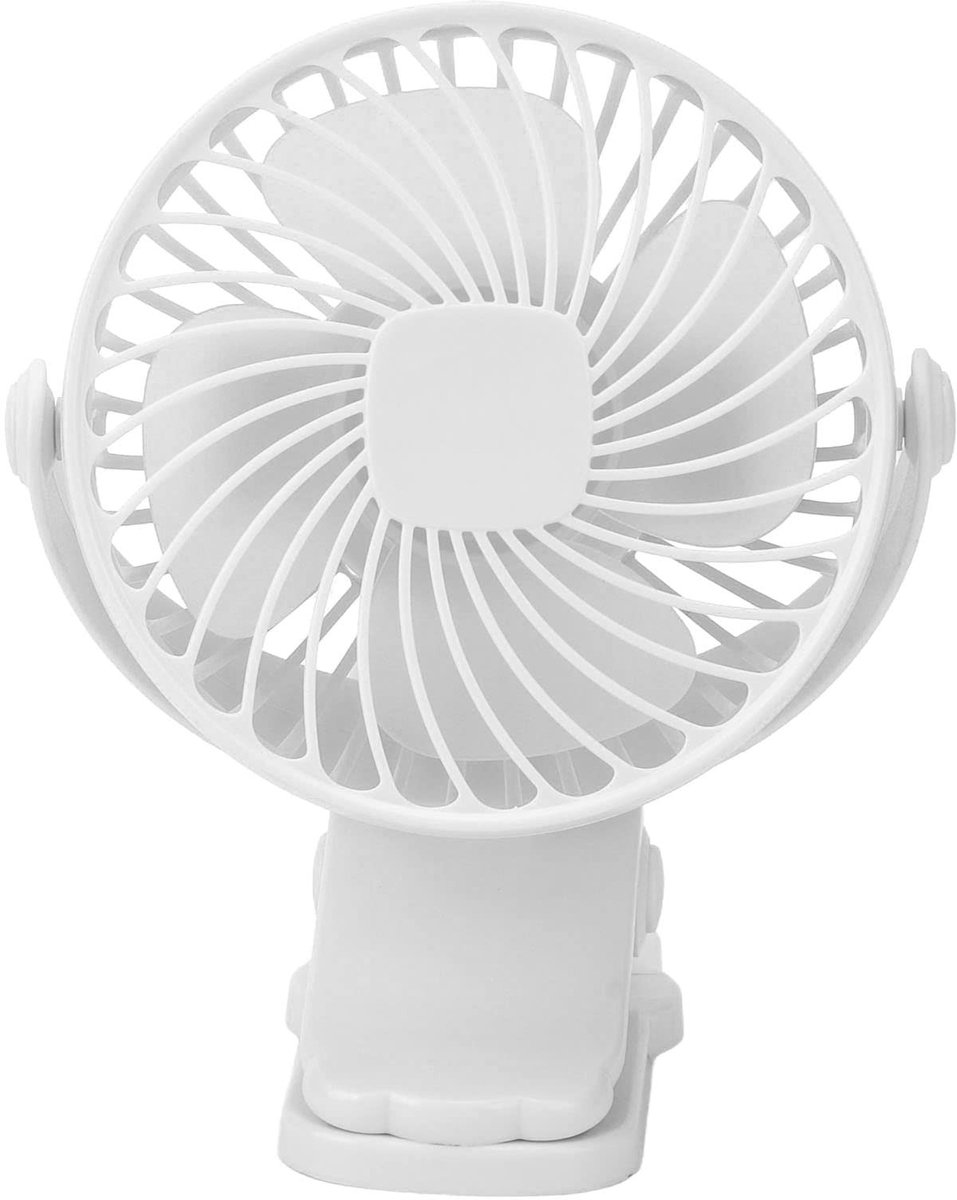 Golden crown - Mini USB-bureauventilator - Clip-on Ventilator - 720 graden draaiing - Wit - Compact en krachtig - Ideaal voor kantoor en thuis - Wit